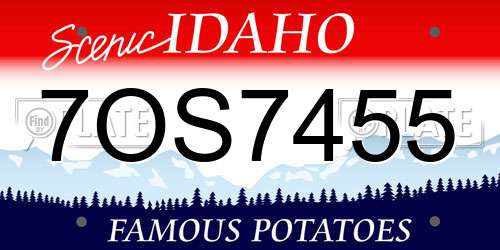 7OS7455 Idaho License Plate