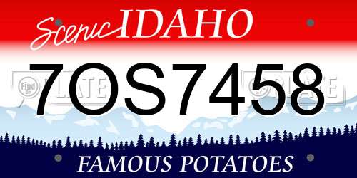 7OS7458 Idaho License Plate