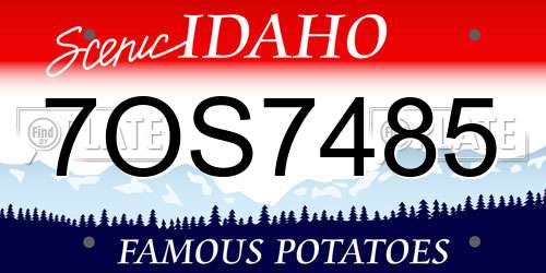 7OS7485 Idaho License Plate