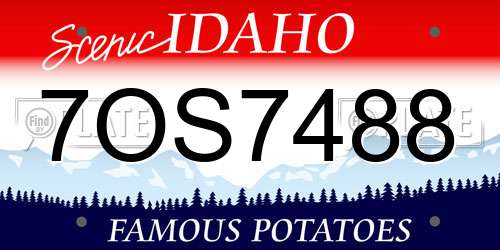 7OS7488 Idaho License Plate