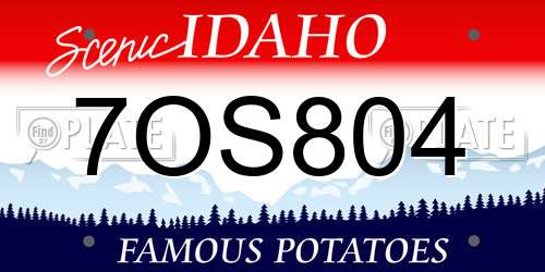 7OS804 Idaho License Plate