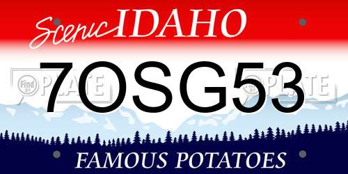 7OSG53 Idaho License Plate