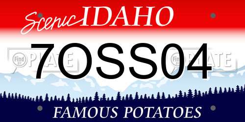 7OSS04 Idaho License Plate
