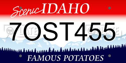 7OST455 Idaho License Plate