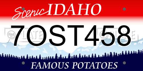 7OST458 Idaho License Plate