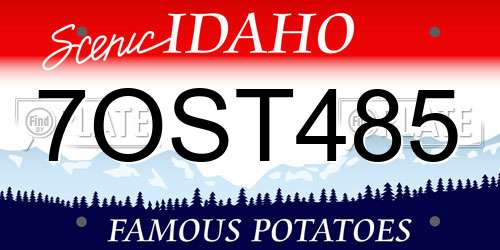 7OST485 Idaho License Plate