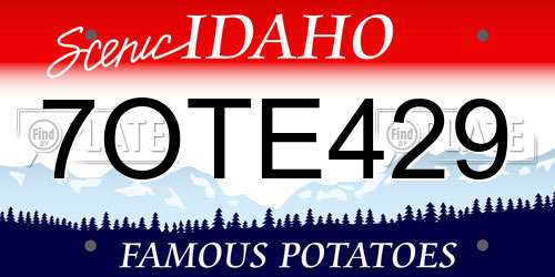 7OTE429 Idaho License Plate