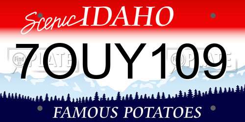 7OUY109 Idaho License Plate