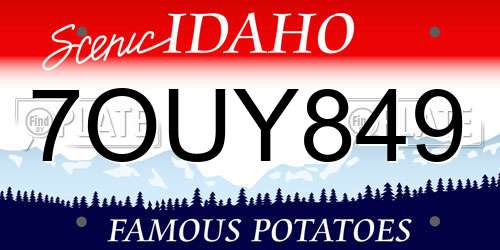7OUY849 Idaho License Plate