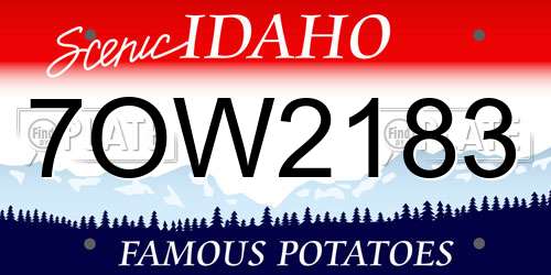 7OW2183 Idaho License Plate