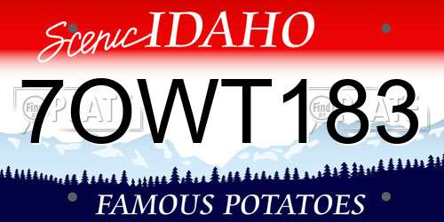 7OWT183 Idaho License Plate