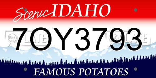 7OY3793 Idaho License Plate