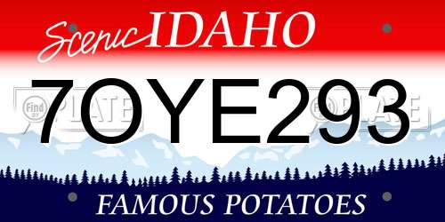 7OYE293 Idaho License Plate