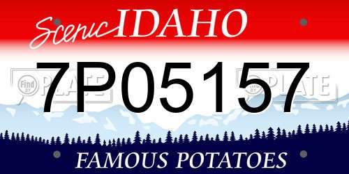7P05157 Idaho License Plate