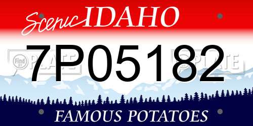 7P05182 Idaho License Plate