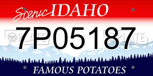 7P05187 Idaho License Plate