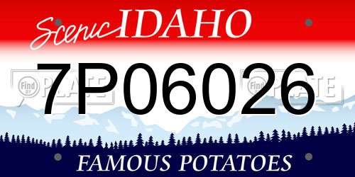7P06026 Idaho License Plate