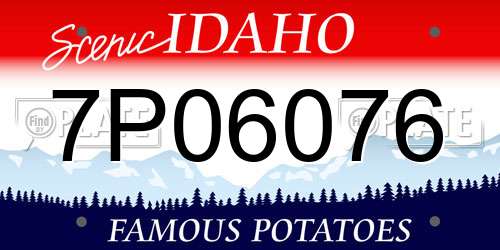 7P06076 Idaho License Plate