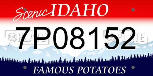 7P08152 Idaho License Plate