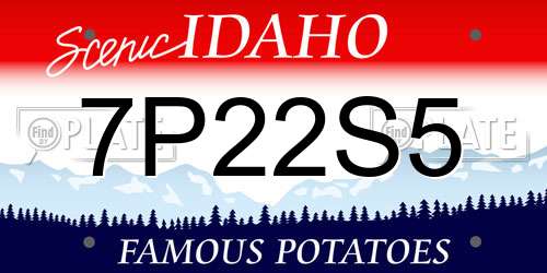 7P22S5 Idaho License Plate