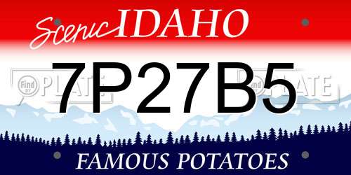 7P27B5 Idaho License Plate