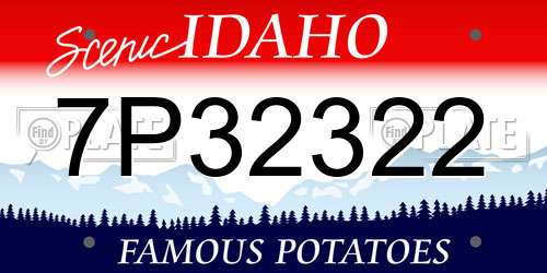 7P32322 Idaho License Plate