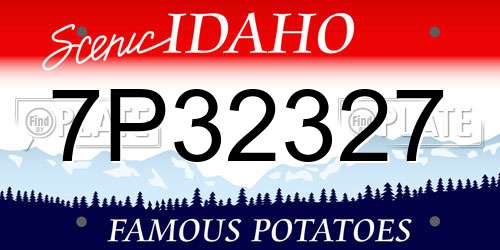 7P32327 Idaho License Plate
