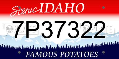 7P37322 Idaho License Plate