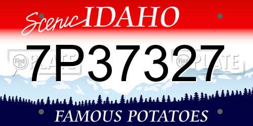7P37327 Idaho License Plate