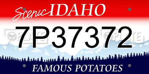 7P37372 Idaho License Plate