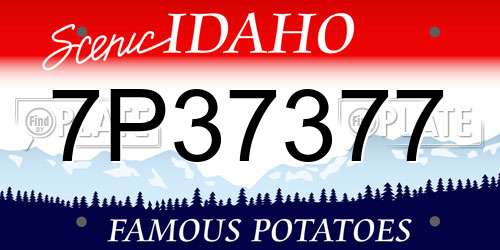 7P37377 Idaho License Plate