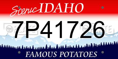7P41726 Idaho License Plate