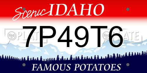 7P49T6 Idaho License Plate