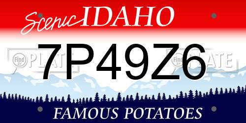 7P49Z6 Idaho License Plate