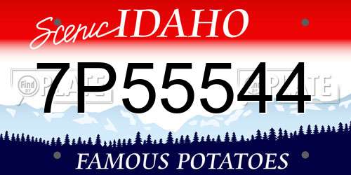 7P55544 Idaho License Plate