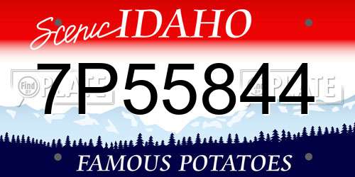 7P55844 Idaho License Plate