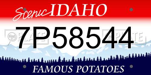 7P58544 Idaho License Plate