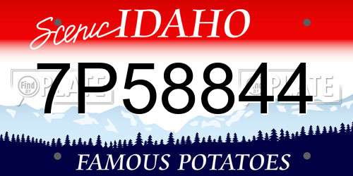 7P58844 Idaho License Plate