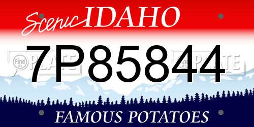 7P85844 Idaho License Plate