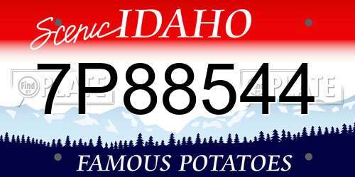 7P88544 Idaho License Plate
