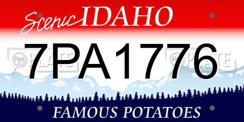 7PA1776 Idaho License Plate