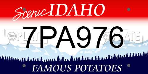 7PA976 Idaho License Plate