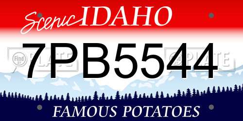 7PB5544 Idaho License Plate