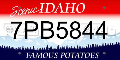 7PB5844 Idaho License Plate