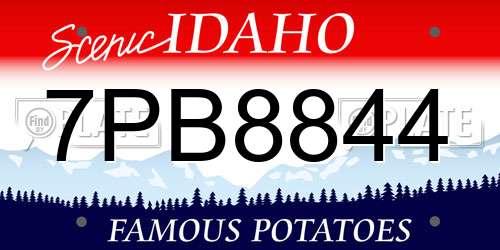 7PB8844 Idaho License Plate