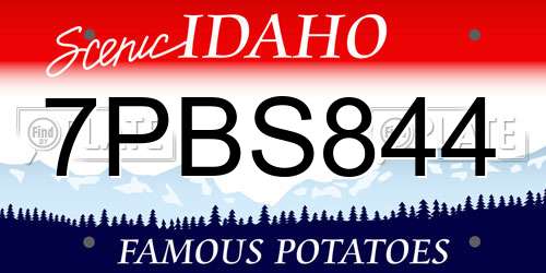 7PBS844 Idaho License Plate