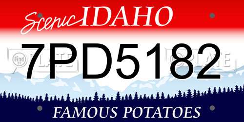 7PD5182 Idaho License Plate