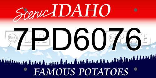 7PD6076 Idaho License Plate
