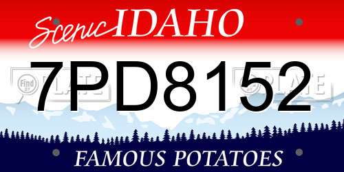 7PD8152 Idaho License Plate