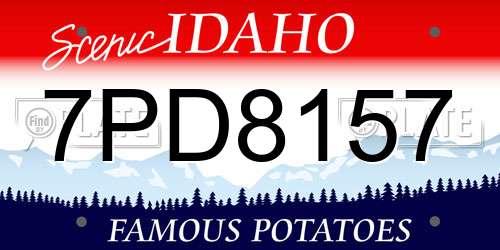 7PD8157 Idaho License Plate